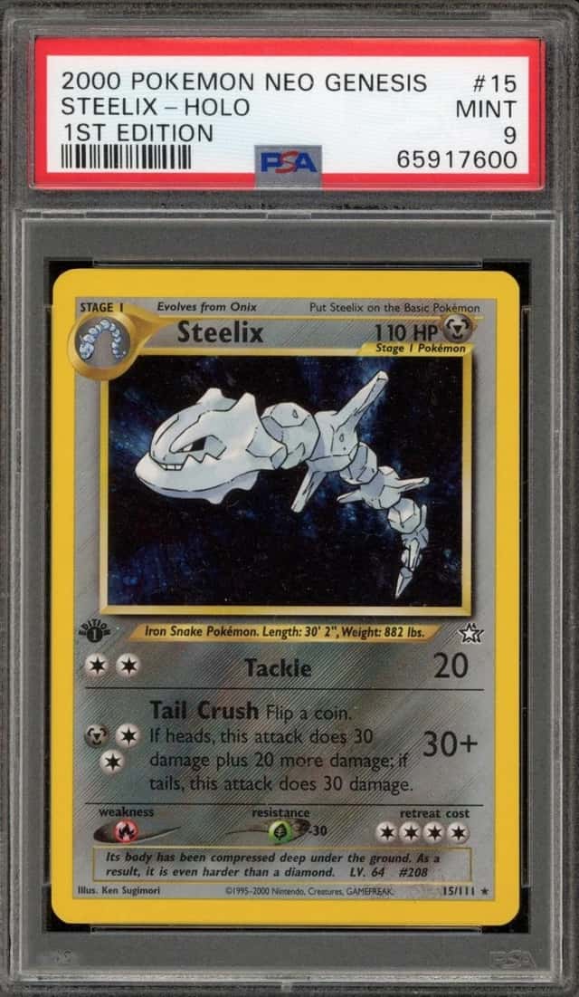 Pokemon Steelix Holo Neo Genesis 1st Edition 15/111 PSA 9 Mint