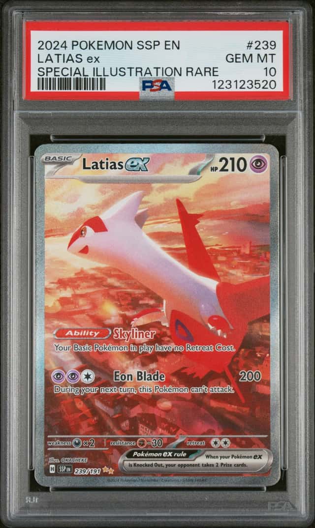 LATIAS EX 2024 POKEMON SURGING SPARKS 239/191 SIR PSA 10 Q3963-6