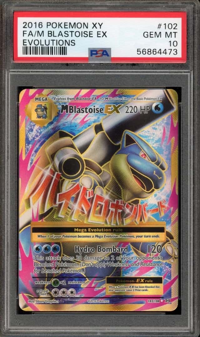 Pokemon M Blastoise EX Evolutions Full Art 102/108 PSA 10 Gem Mint