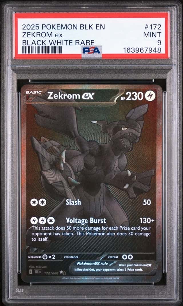 Pokemon Zekrom EX Black Bolt 172/086 Black White Rare PSA 9 Mint
