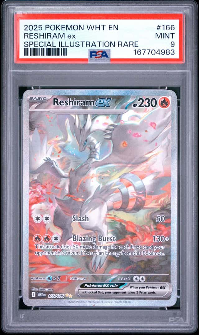 Pokemon Reshiram ex Holo Special Illustration Rare 166/086 White Flare PSA 9