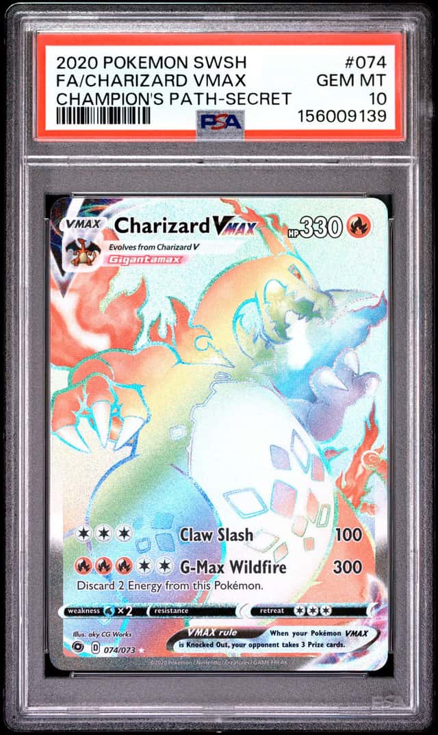 Charizard VMAX Secret Rare Holo 074/073 Champions Path ENG 2020 PSA 10