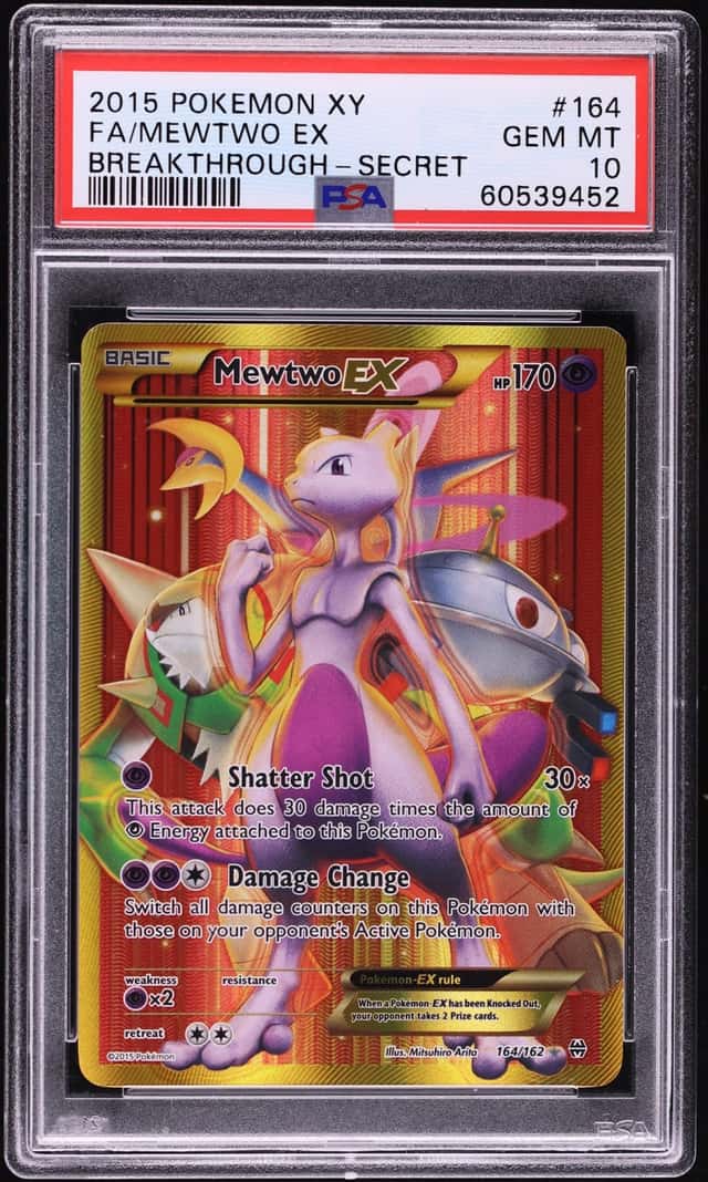 2015 Pokemon XY BREAKthrough SEC Mewtwo EX #164 PSA 10 GEM MINT