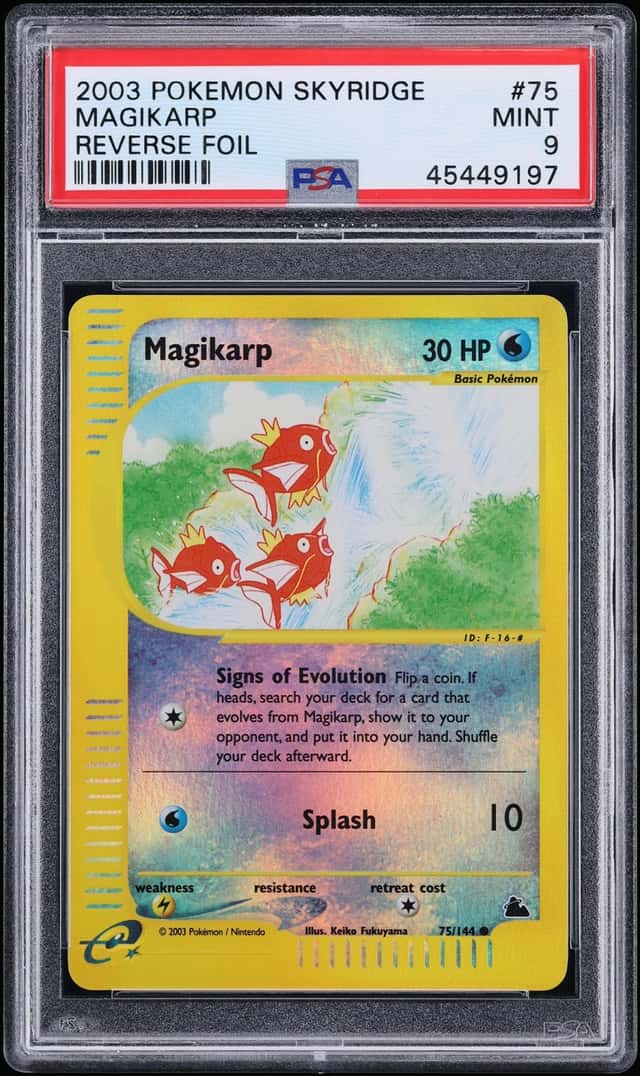 2003 Pokemon Skyridge Reverse Holo Magikarp #75 PSA 9 MINT