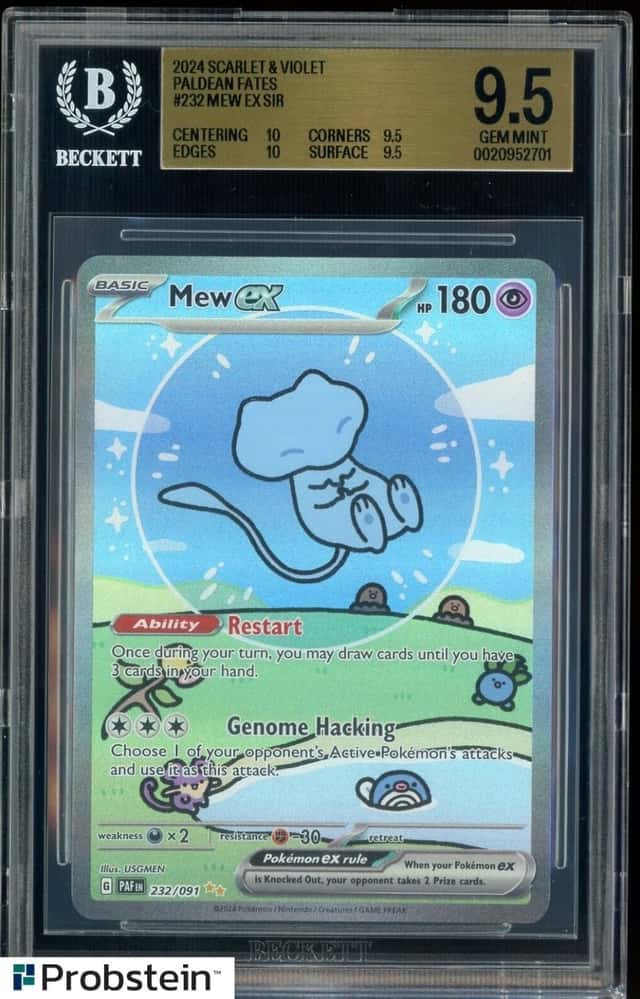 2024 Pokemon PAF EN Special Illustration Rare #232 Mew ex BGS 9.5 w/ (2) 10's