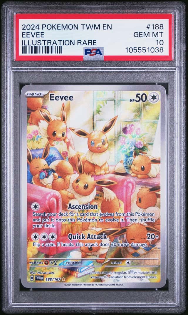 2024 Pokemon TWM En Illustration Rare #188 Eevee PSA 10 GEM MINT