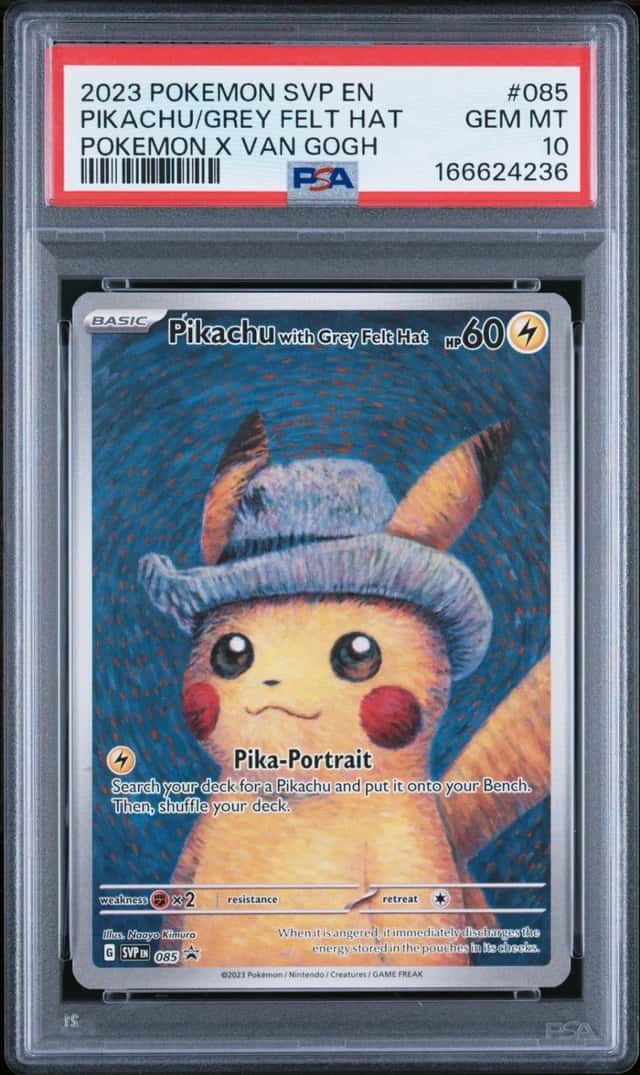 2023 POKEMON SVP EN-SV BLACK STAR PROMO #085 PIKACHU WITH GREY FELT HAT PSA 10
