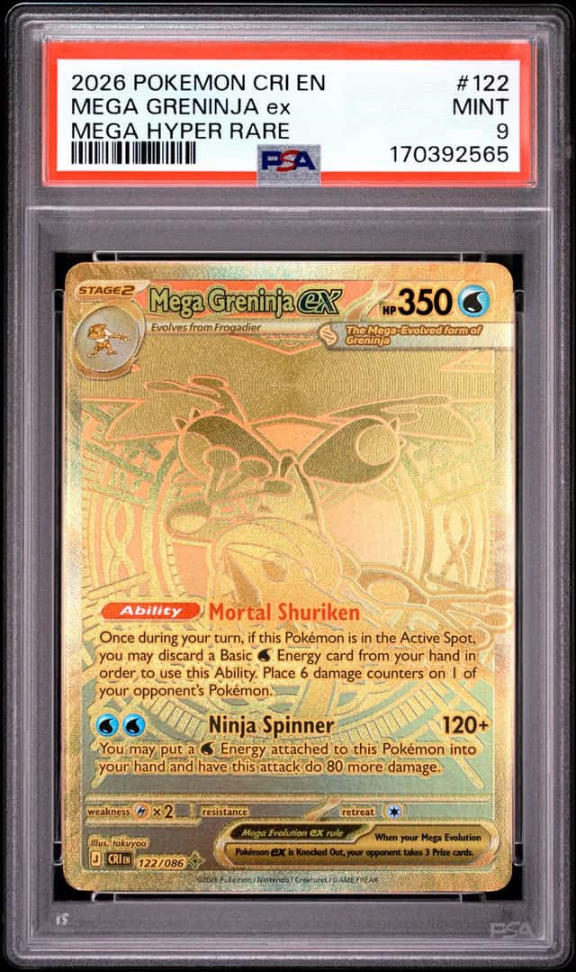 Pokemon PSA 9 Mega Greninja Ex 122/086 Me04 Chaos Rising EN Holo Hyper Rare