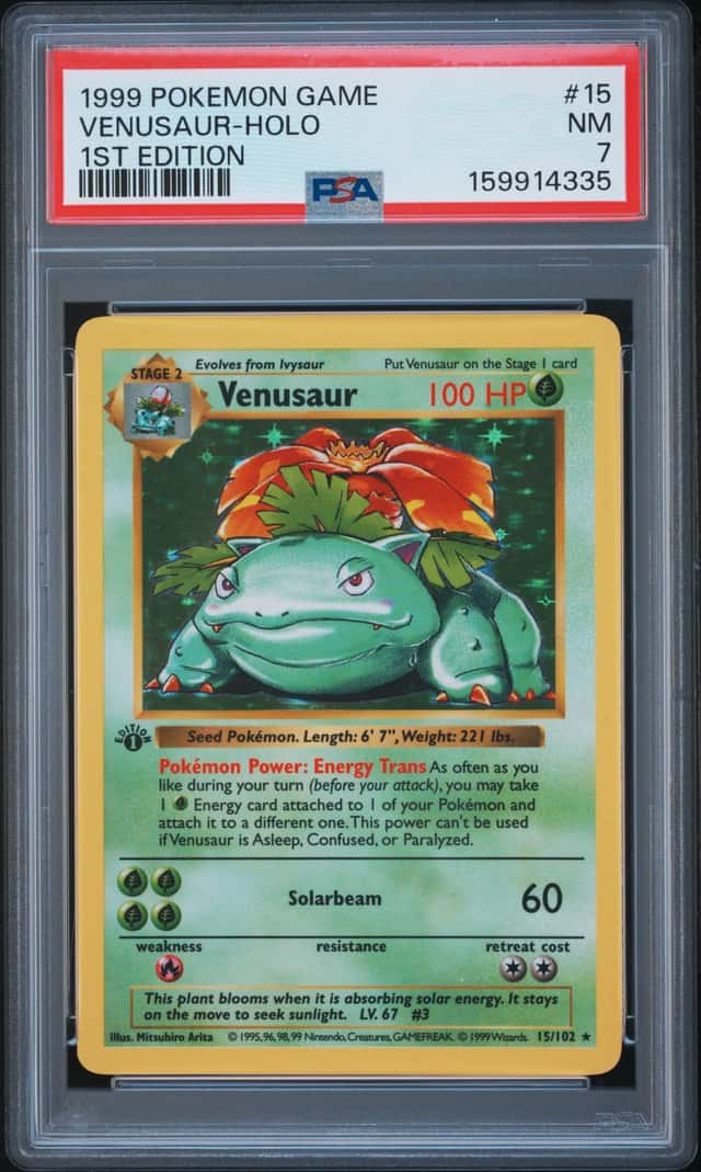 VENUSAUR HOLO PSA 7 1999 POKEMON 1ST FIRST EDITION #15/102 SET HOLO 4335