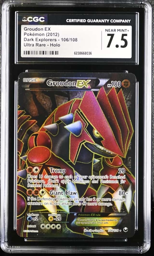 Pokemon Groudon EX Dark Explorers 106/108 Ultra Rare CGC 7.5