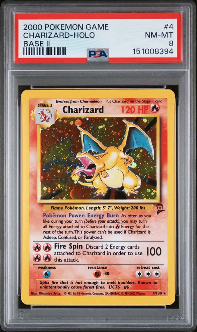 Pokemon Charizard Base Set 2 Holo 004/130 EN PSA 8 Holo Rare