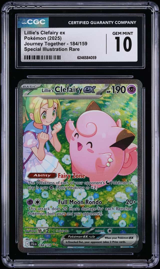 2025 Pokemon Scarlet & Violet Journey Together SIR Lillie's Clefairy Ex #184 CGC 10 GEM MINT