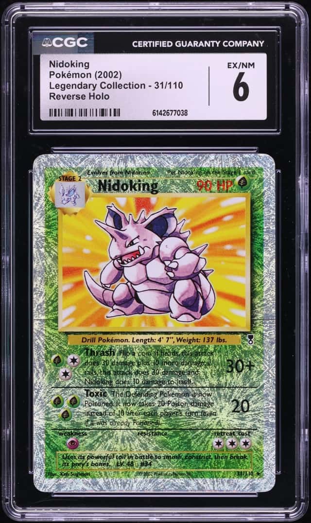 2002 Pokemon Legendary Collection Reverse Holo Nidoking #31 CGC 6 EXMT
