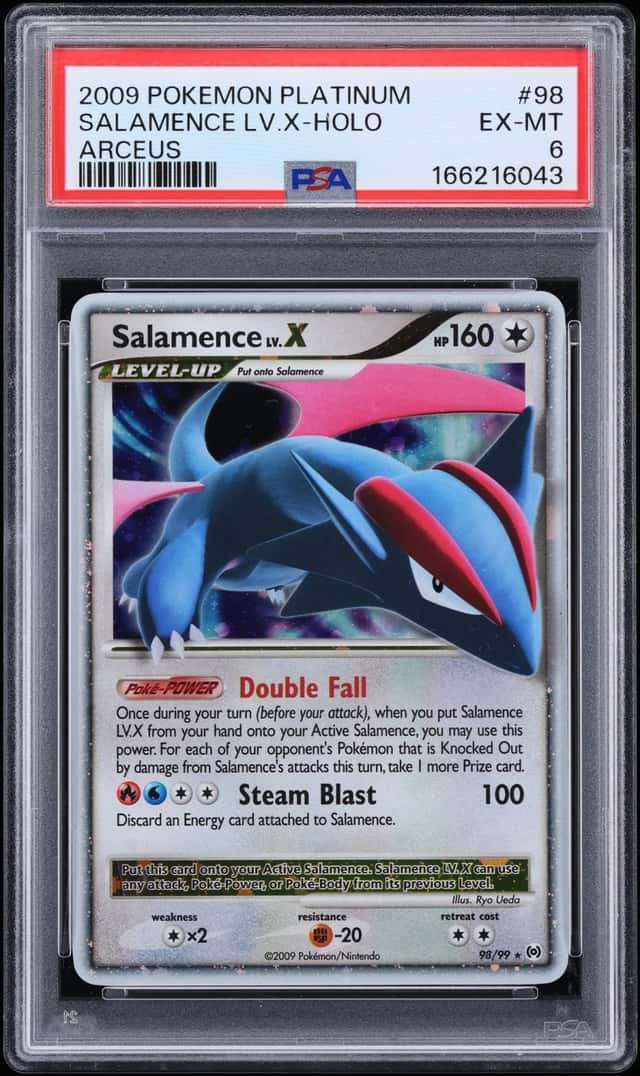 2009 Pokemon Platinum Arceus Holo Salamence LV.X #98 PSA 6 EXMT