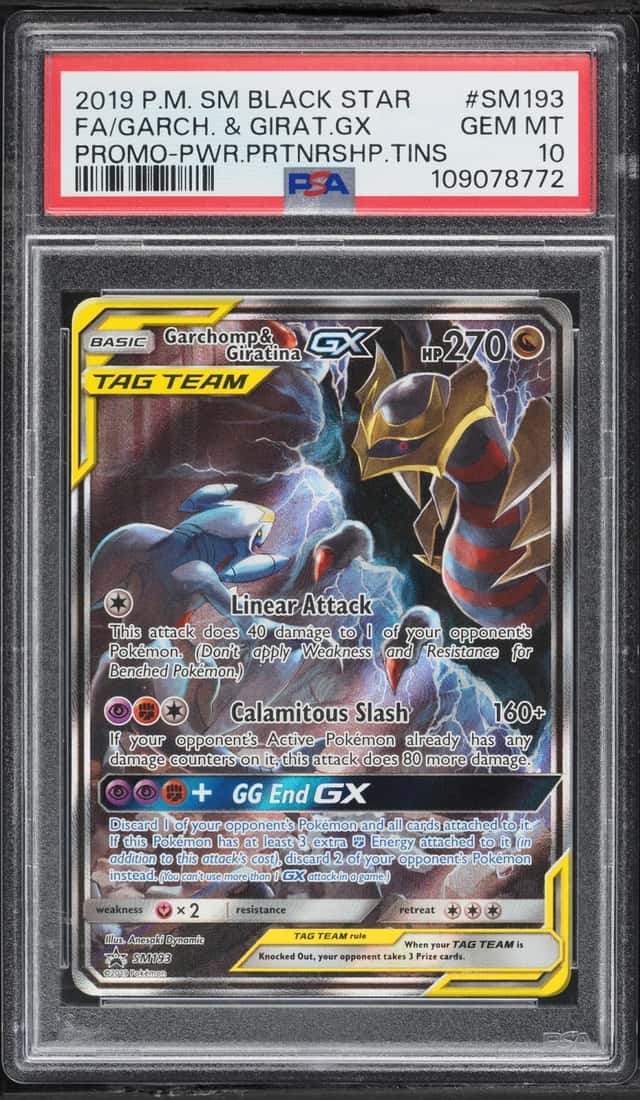 2019 Pokemon SM Promo Power Partners Tins Full Art Garchomp & Giratina GX #SM193 PSA 10 GEMMINT