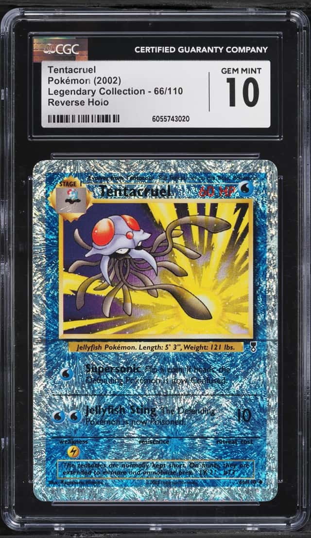 2002 Pokemon Legendary Collection Reverse Holo Tentacruel #66 CGC 10 GEM MINT