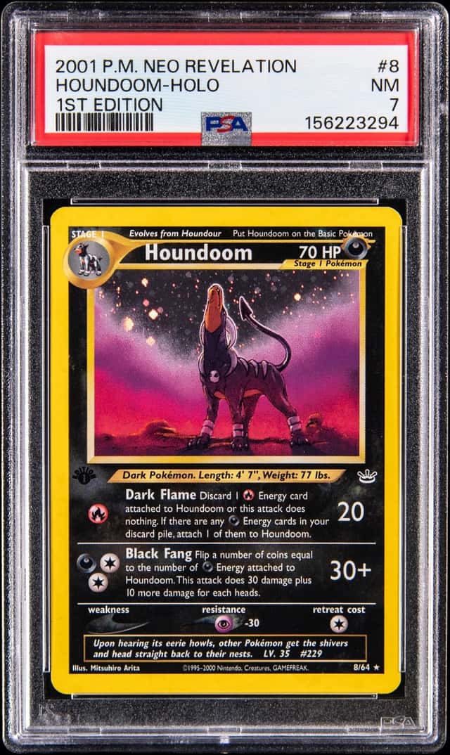 2001 Pokemon Neo Revelation 1st Edition Holo #8 Houndoom - PSA NM 7