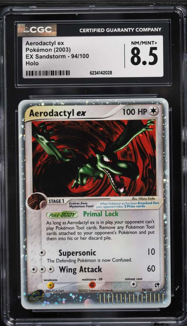 2003 Pokemon EX Sandstorm Holo Aerodactyl EX #94 CGC 8.5 NM-MT+