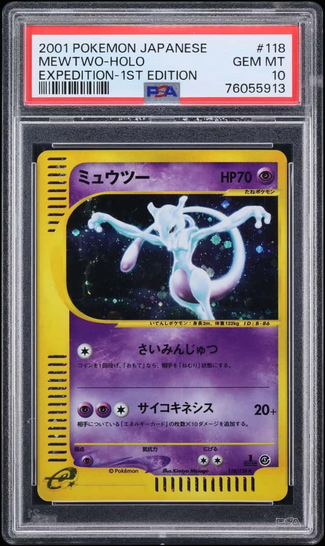 2001 Pokemon Japanese Expedition 1st Edition Holo Mewtwo #118 PSA 10 GEM MINT