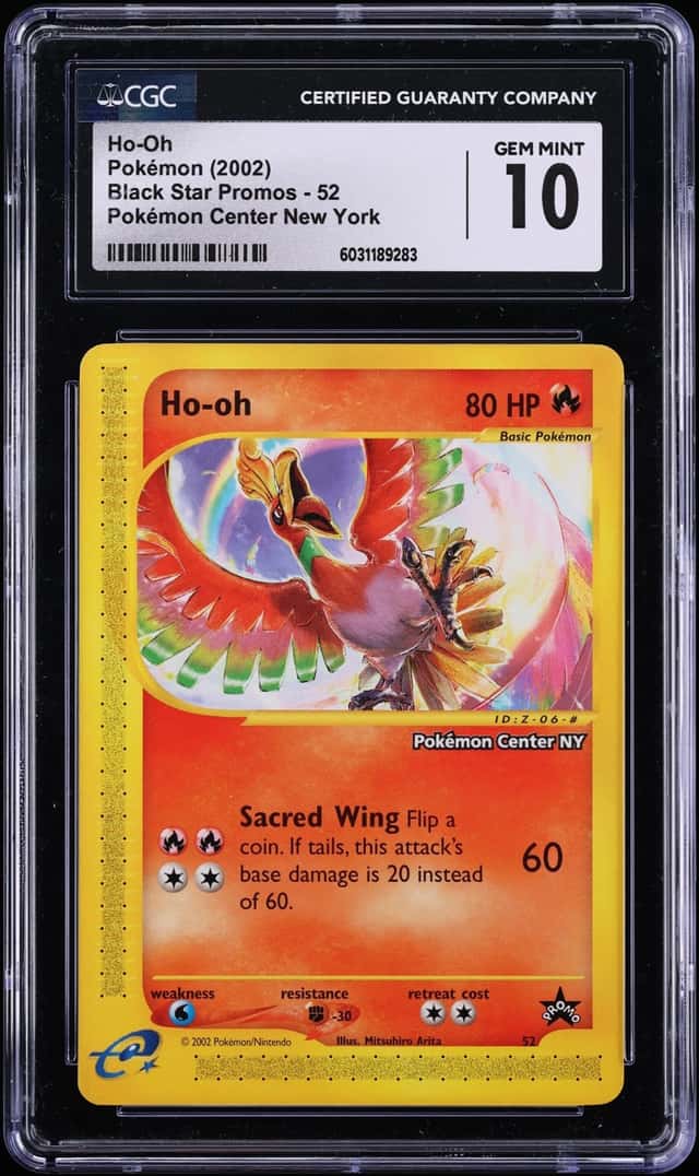 2002 Pokemon Black Star Promo Center New York Ho-Oh #52 CGC 10 GEM MINT