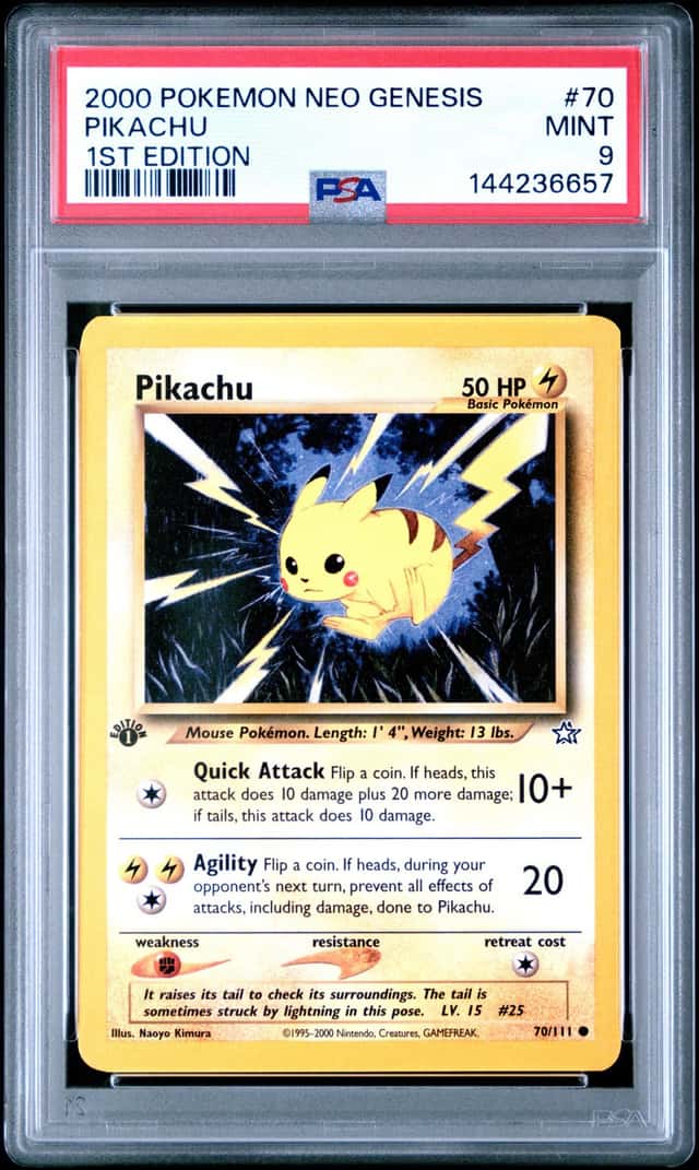 2000 Pokemon Neo Genesis 1st Edition #70 Pikachu PSA 9