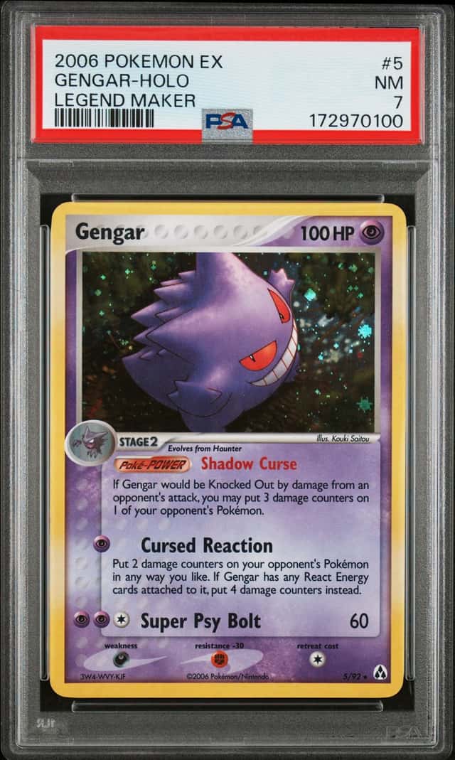 Pokémon TCG Gengar 5/92 EX Legend Maker Holo Rare 2006 PSA 7