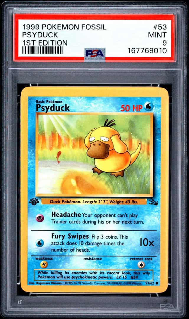 Psyduck 53/62 - PSA 9 - 1st Edition Fossil - Pokemon TCG 1999