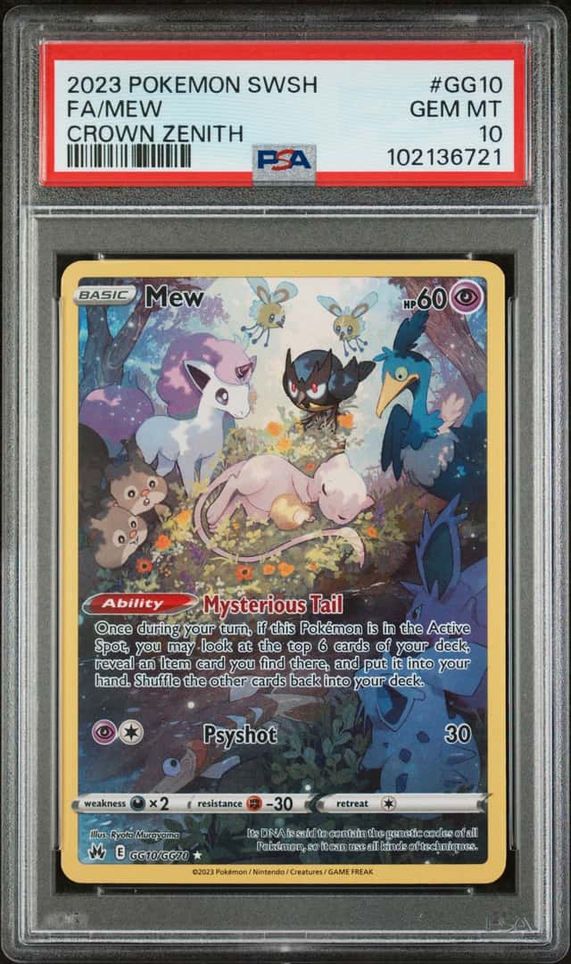 Pokemon SWSH Crown Zenith Galarian Gallery Mew GG10/GG70  PSA 10