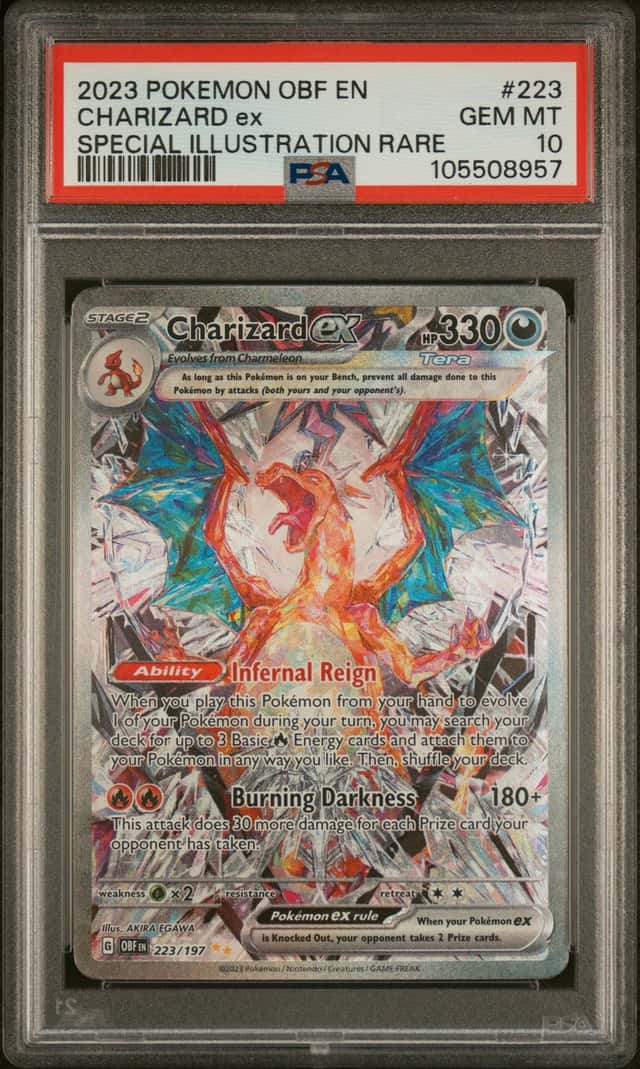 2023 POKEMON OBF EN OBSIDIAN #223 CHARIZARD ex SPECIAL ILLUSTRATION RARE PSA 10