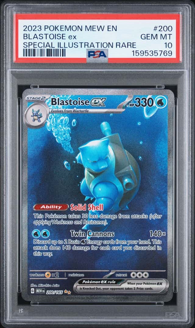 Pokemon 2023 Blastoise ex 200/165 Special Illustration Rare 151 GEM MINT PSA 10