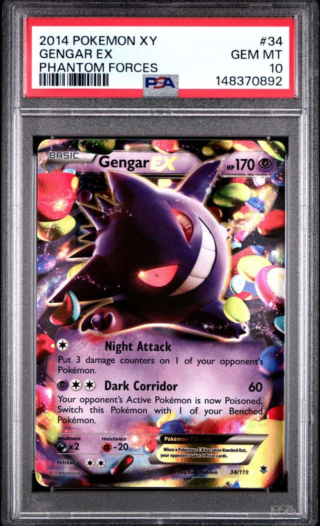 Pokemon 2014 Gengar EX 34/119 Ultra Rare Phantom Forces GEM MINT PSA 10