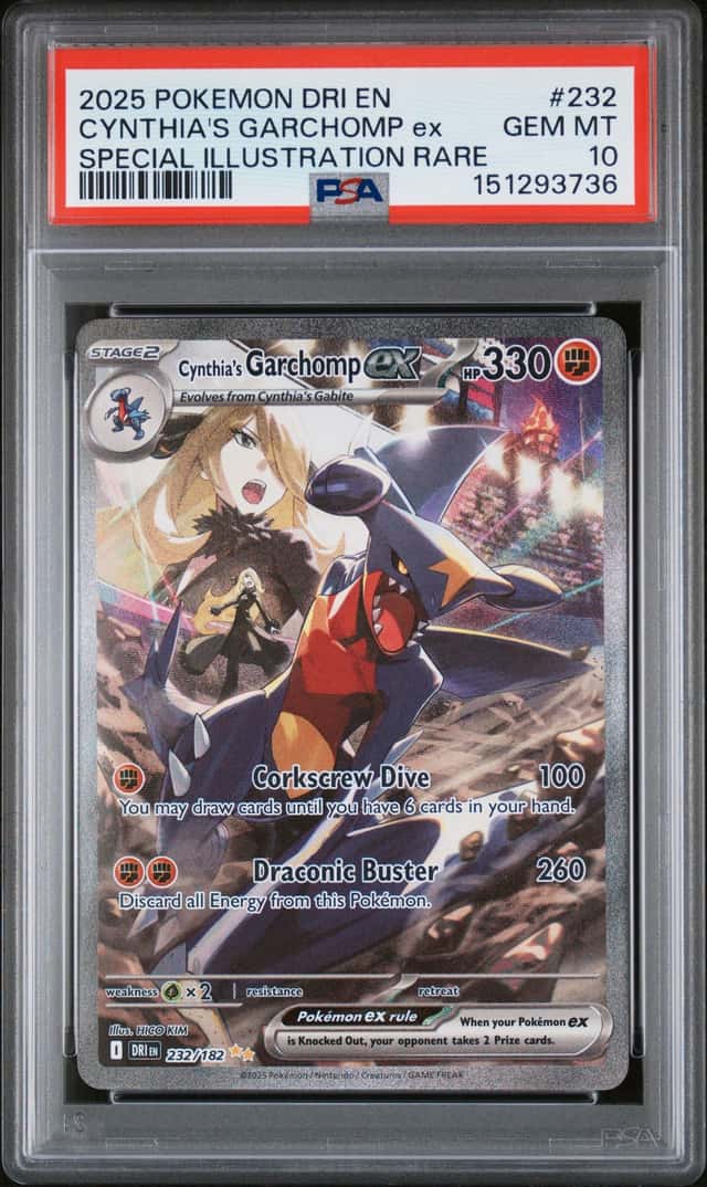 Pokemon 2025 Cynthia's Garchomp ex 232/182 SIR Destined Rivals GEM MINT PSA 10