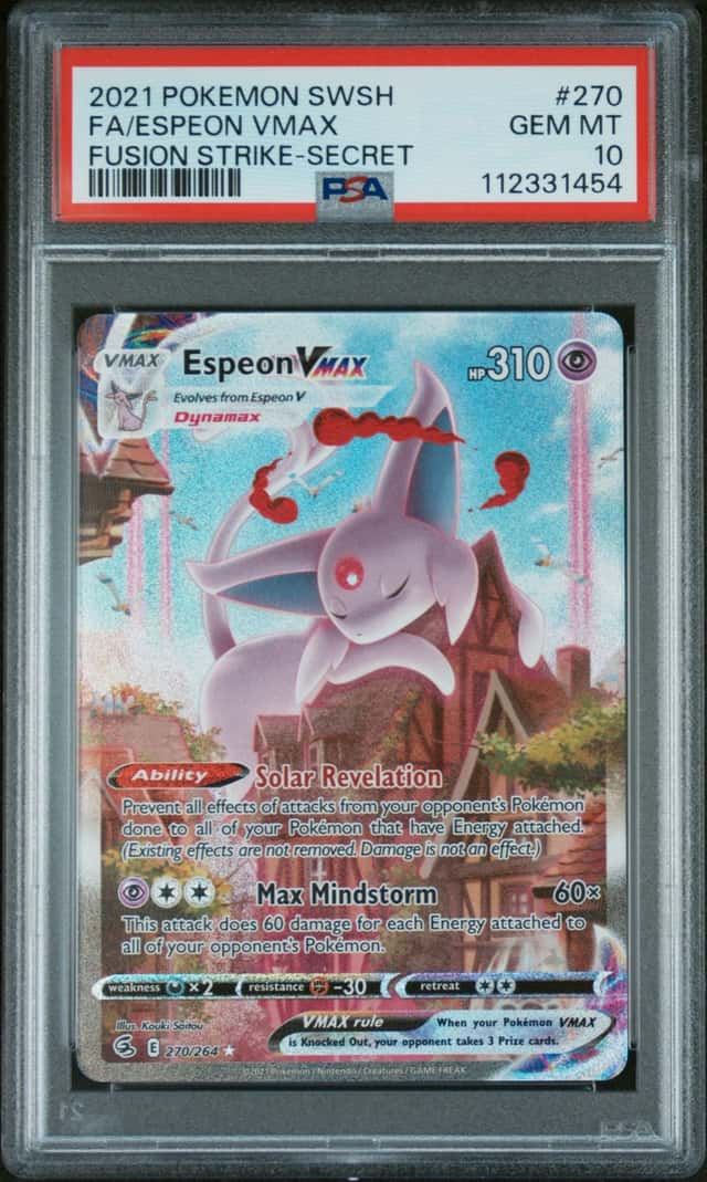 Pokemon 2021 Espeon VMAX 270/264 Full Art SR Fusion Strike GEM MINT PSA 10