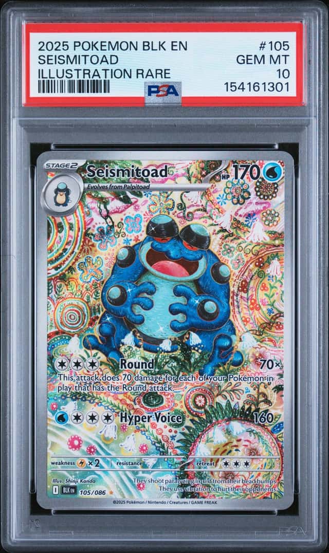 Pokemon 2025 Seismitoad 105/086 Illustration Rare Black Bolt GEM MINT PSA 10