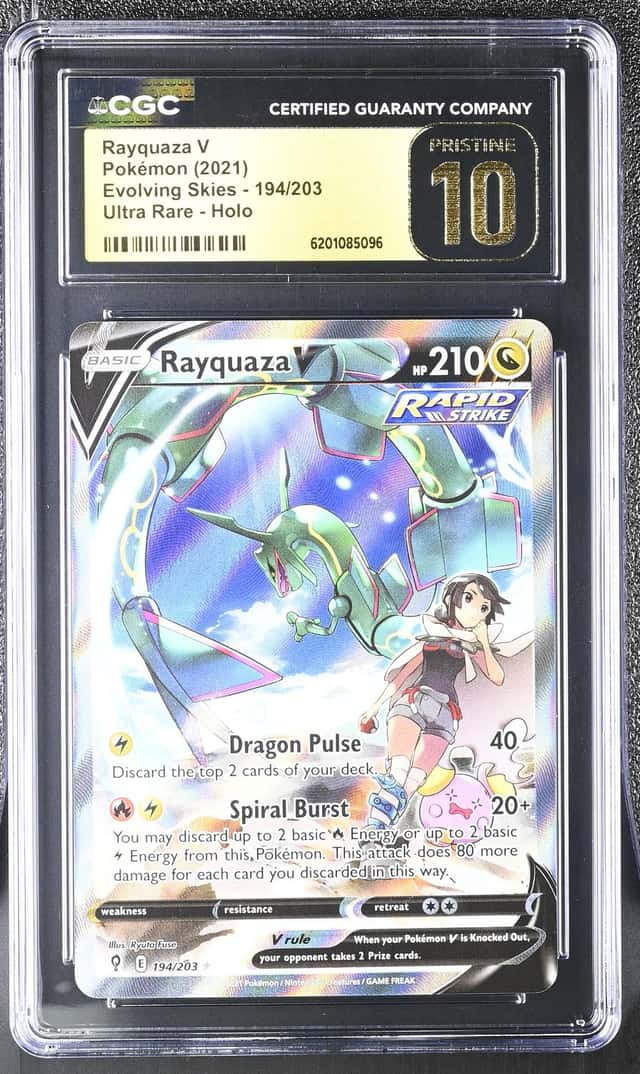 Pokemon 2021 Rayquaza V 194/203 Holo Ultra Rare Evolving Skies PRISTINE CGC 10