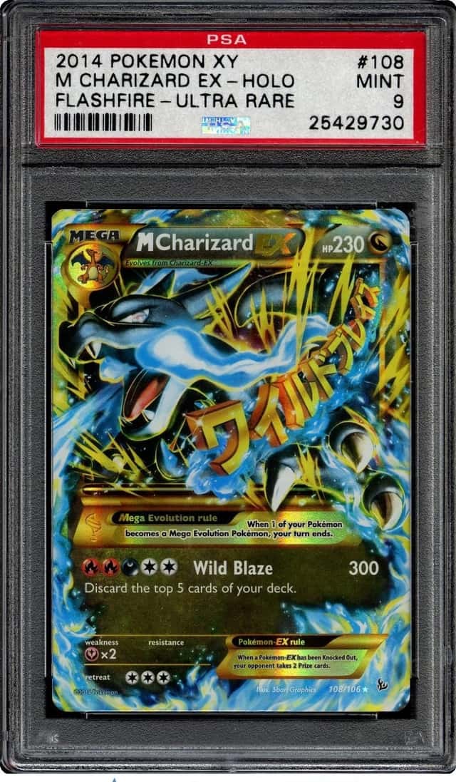 Pokemon 2014 M Charizard EX 108/106 Holo Ultra Rare Flashfire PSA 9