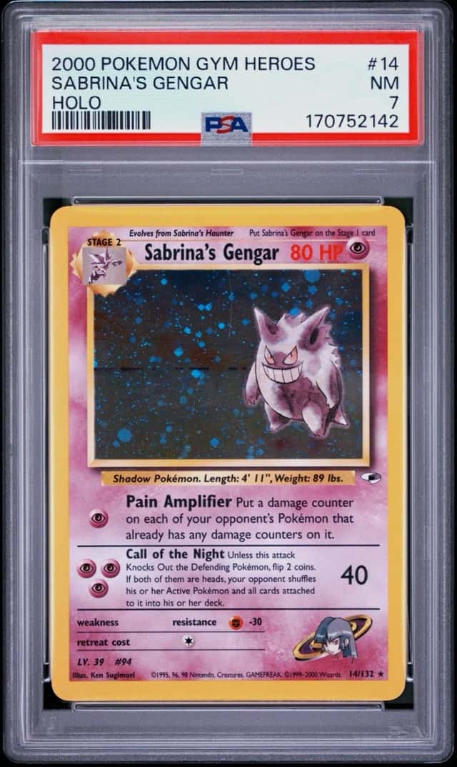 2000 Pokemon Gym Heroes Sabrina's Gengar Rare Holo 14/132 PSA 7 Near Mint 