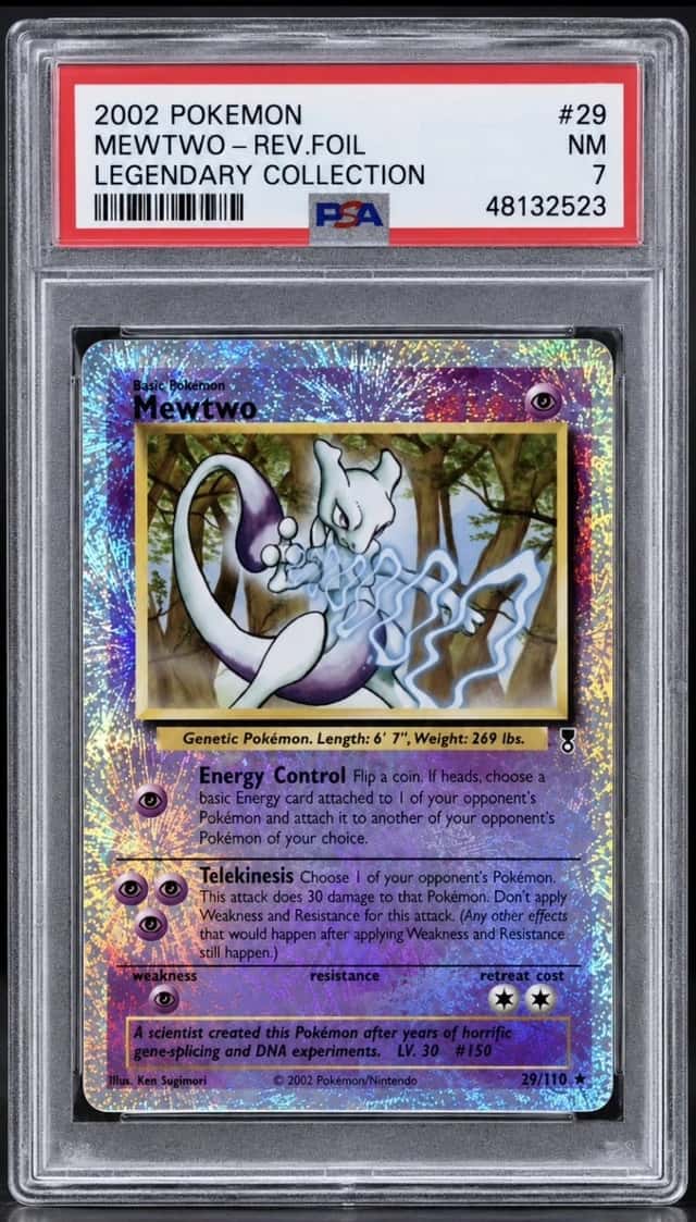 2002 Pokemon Legendary Collection Mewtwo Reverse Holo Legendary Collection PSA 7