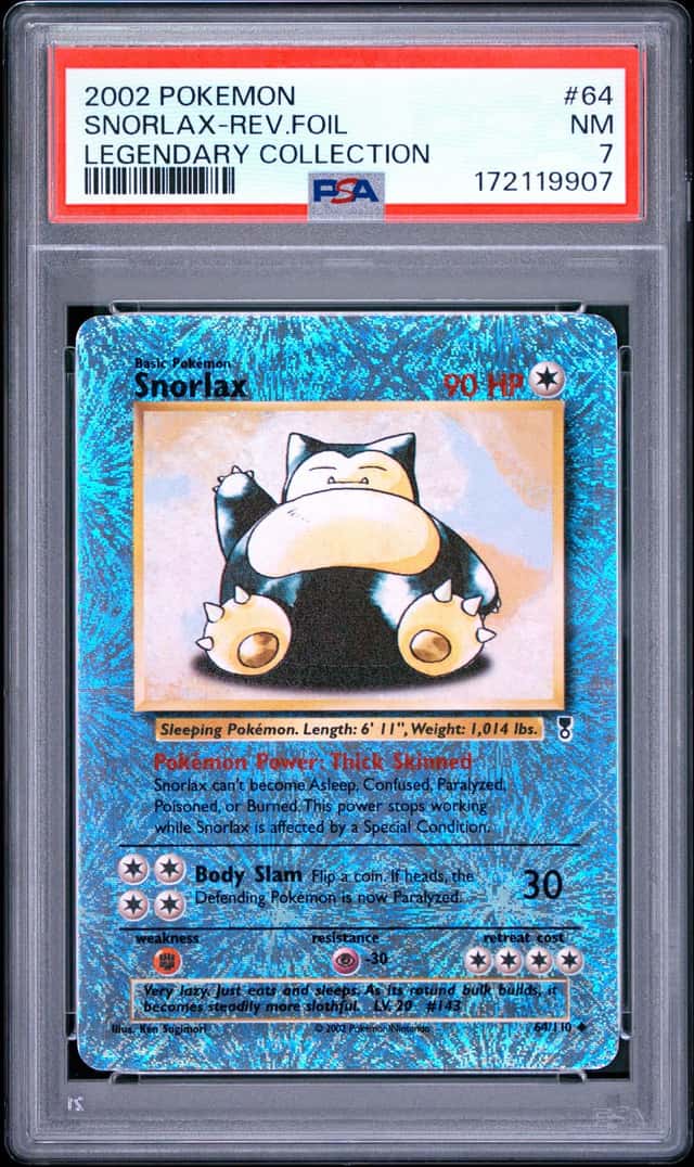 Pokemon Reverse Foil Snorlax #64 | PSA 7 Near Mint | Legendary 2002 -New Cert-