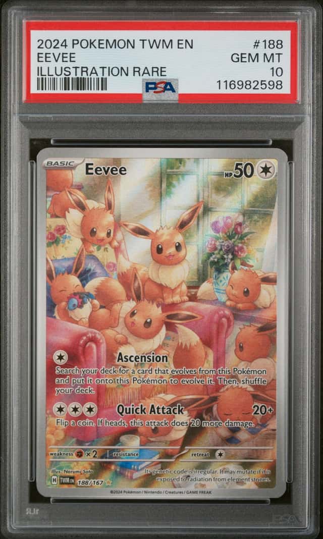 Pokemon 2024 Eevee 188/167 Illustration Rare Twilight Masquerade GEM MINT PSA 10