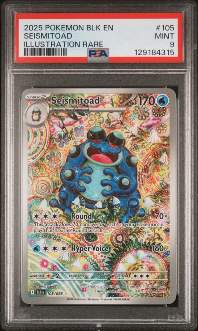 Pokemon 2025 Seismitoad 105/086 Illustration Rare Black Bolt PSA 9