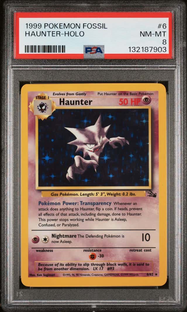 Haunter Holo Rare 6/62 Fossil Pokemon PSA 8 *903