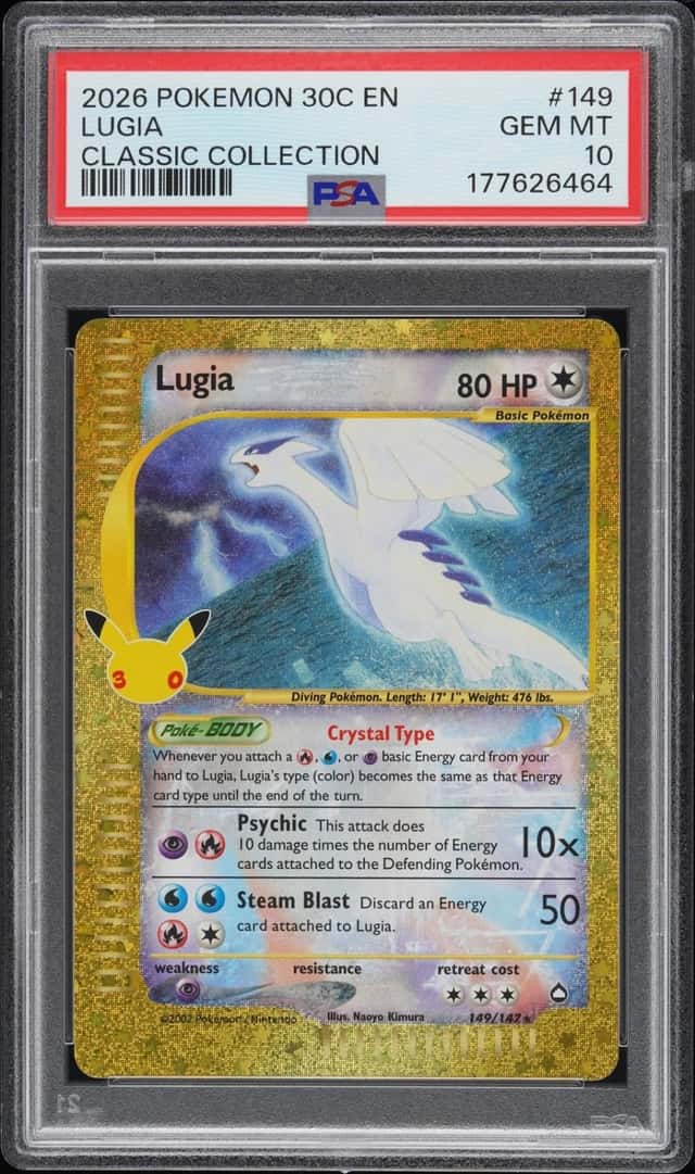 2026 POKEMON 30C EN-30TH CELEBRATION CLASSIC COLLECTION #149 LUGIA PSA 10