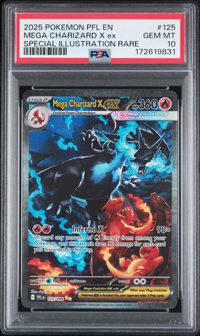 2025 Pokemon PFL Mega Charizard X ex Special Illustration Rare #125/094 PSA 10