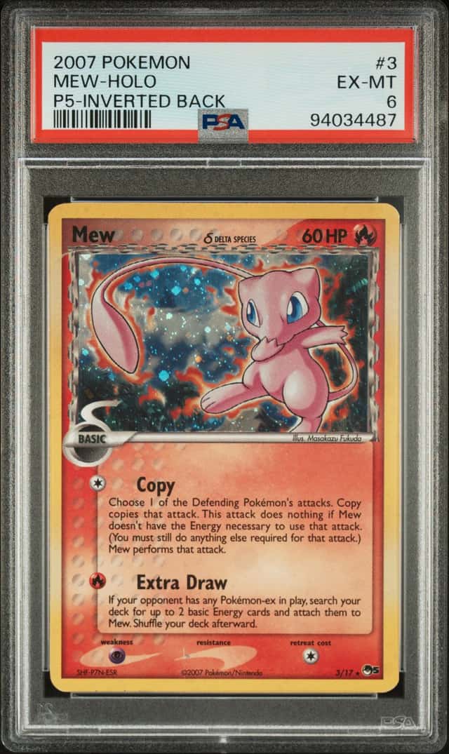 Mew Delta Species POP Series 5 Holo 003/017 (3/17) PSA 6 Inverted Back