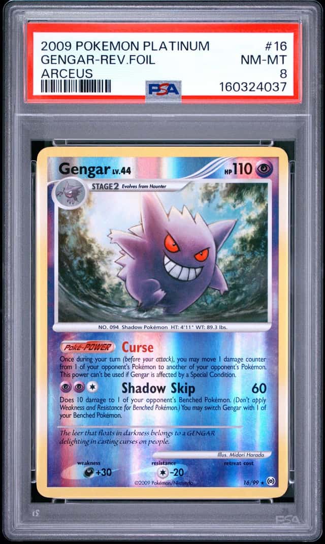Pokemon Gengar Reverse Holo Platinum Arceus 16 PSA 8 LOW POP- NEW CERT!