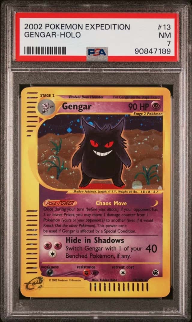 GENGAR HOLO PSA 7 2002 POKEMON EXPEDITION #13/165 HOLO NRMT 7189