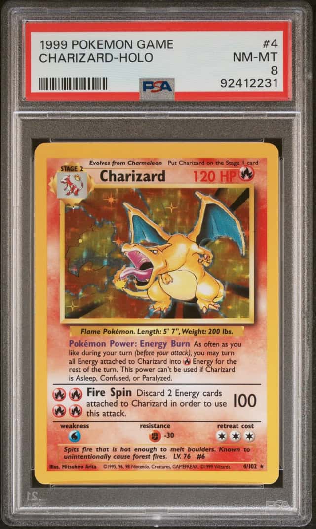 1999 Pokemon Game CHARIZARD Holo #4 (PSA 8) NM-MT