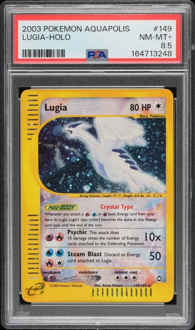 Pokemon Lugia Crystal Holo Aquapolis 149/147 PSA 8.5