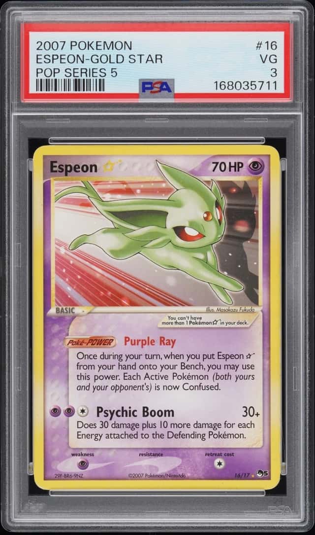 2007 POKEMON POP SERIES 5 #16 ESPEON-GOLD STAR PSA 3